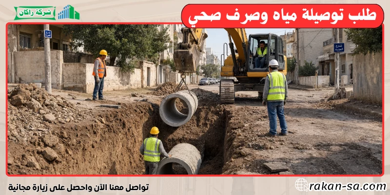 طلب توصيلة مياه وصرف صحي